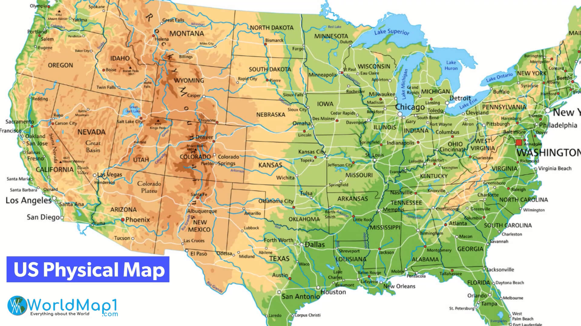 high-detailed-united-states-of-america-road-map for Free Printable Map Of The United States With Cities High Detailed United States of America Road Map for Free Printable Map Of The United States With Cities
