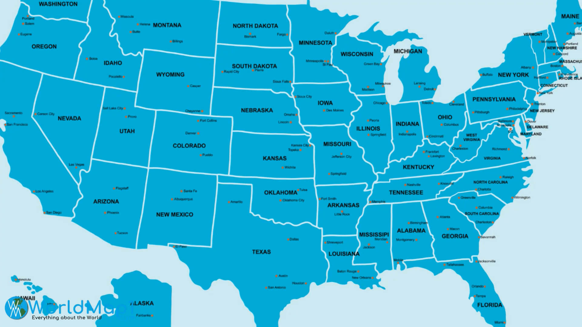 Free Printable United States Map - Printable%20United%20States%20Map%20with%20State%20Names%20and%20Capitals