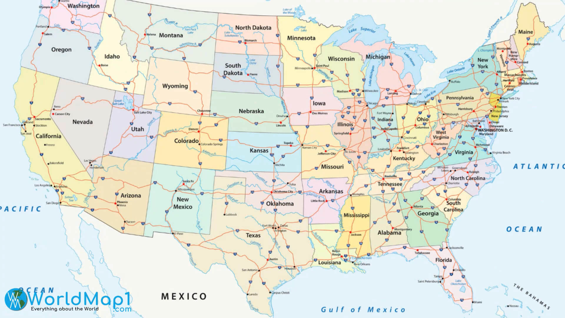 United States Earth Map and Satellite Images
