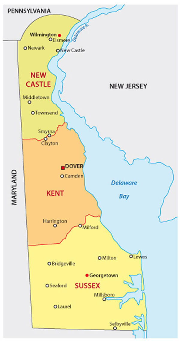 Delaware Map United States - Delaware%20Administrative%20Map%20USA
