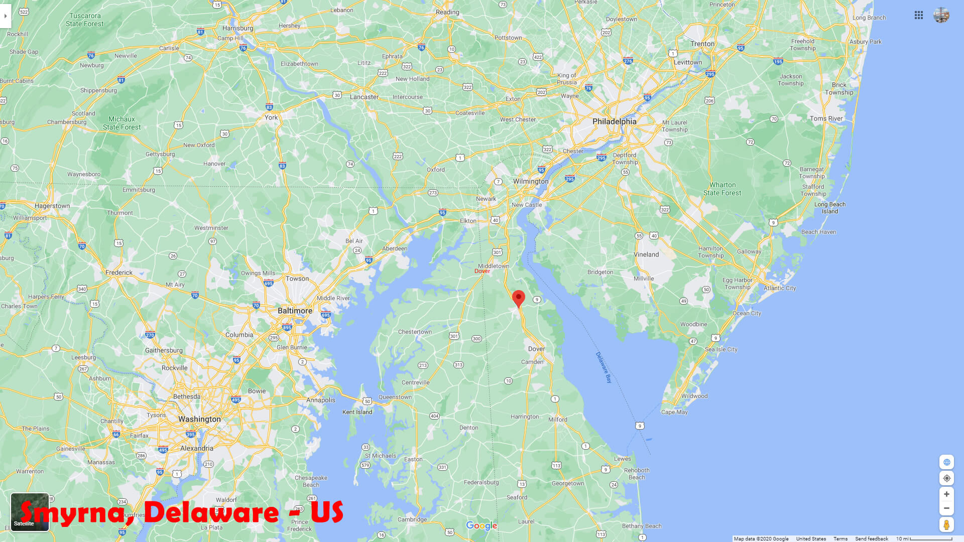 Smyrna, Delaware Map