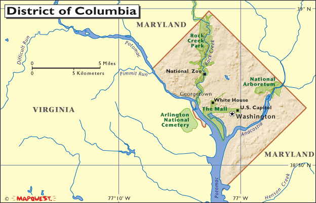 map of District of Columbia