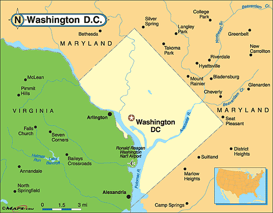 washington dc map usa