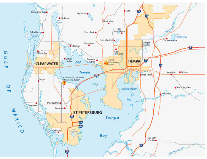 Tampa Bay Area Map, Florida