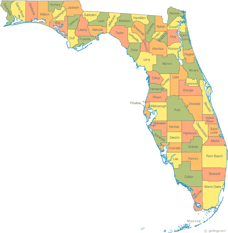 florida county map