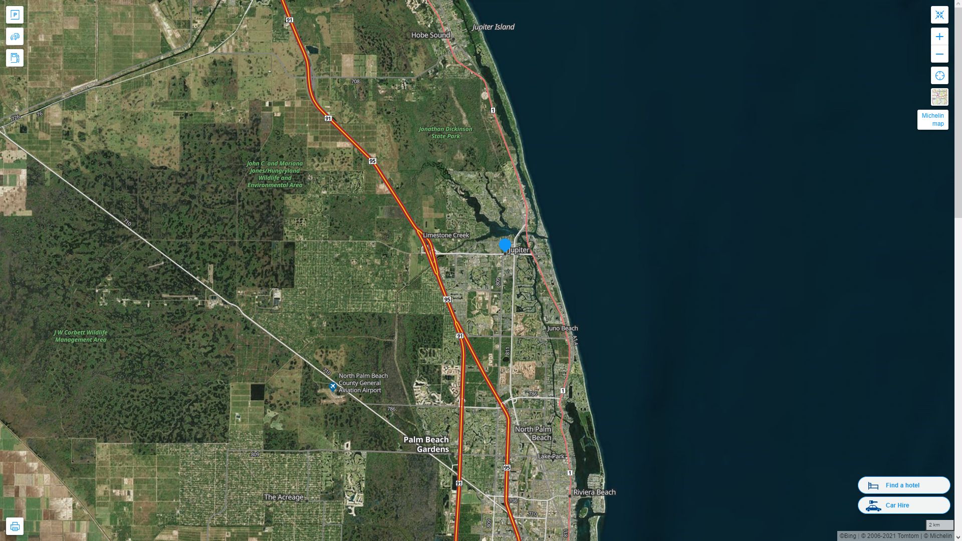 Jupiter Florida Map and Jupiter - Jupiter%20Florida%20Highway%20and%20Road%20Map%20with%20Satellite%20View 