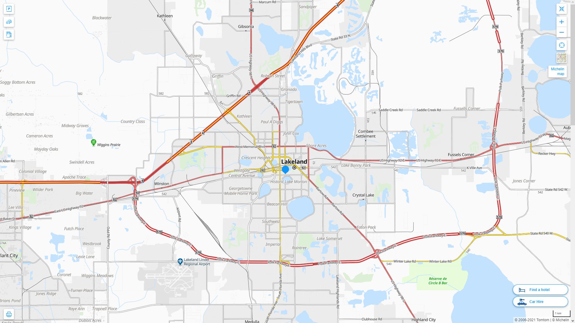 Lakeland Florida Map United States - Lakeland%20Florida%20Highway%20and%20Road%20Map