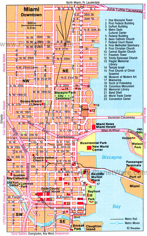 downtown map of miami