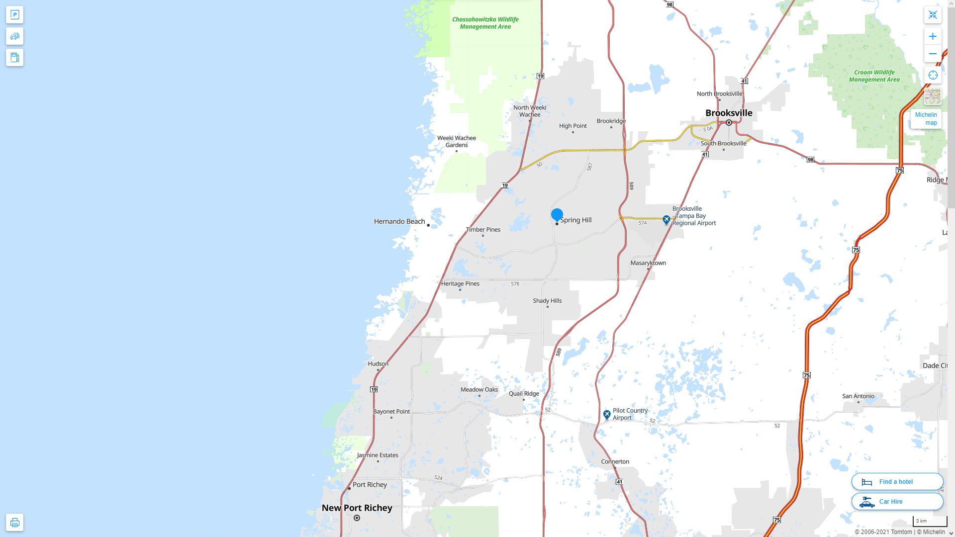 Spring Hill Florida Map United - Spring Hill%20Florida%20Highway%20and%20Road%20Map