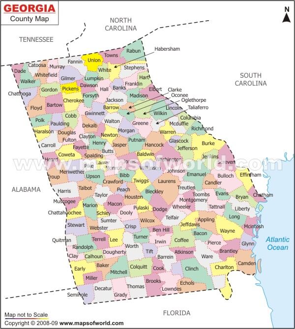 georgia county map