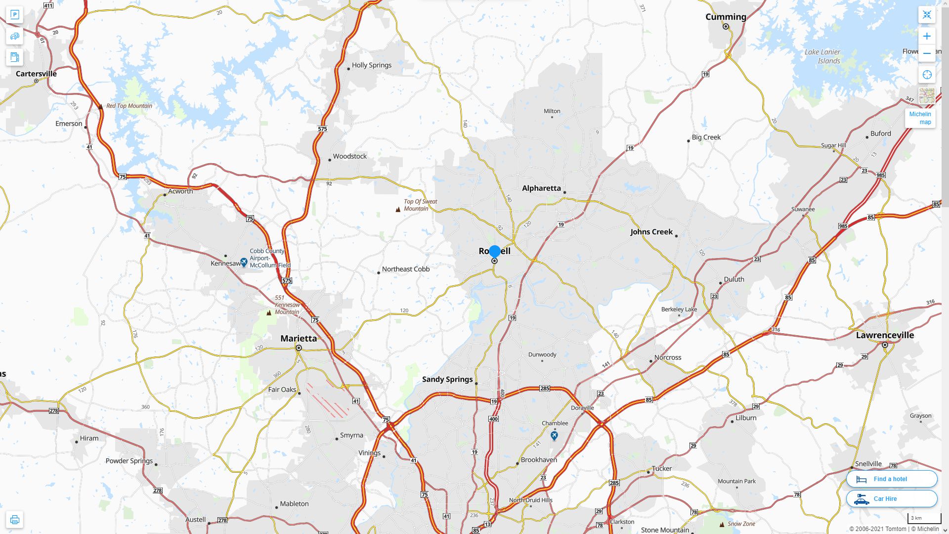 Roswell Georgia Map - United States