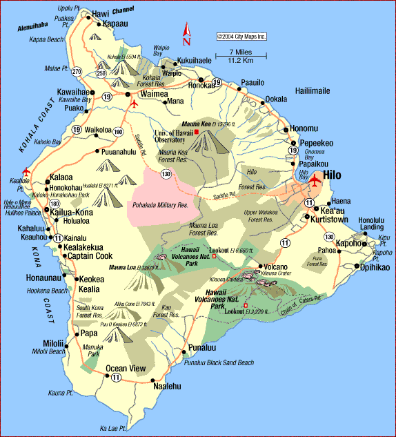 hawaii cities map