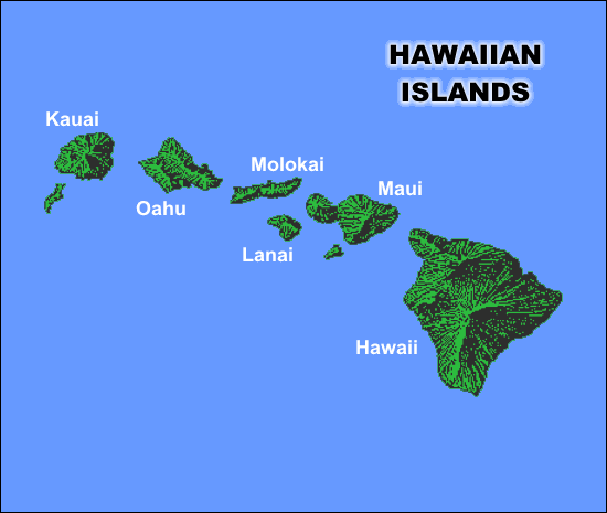 hawaii islands map