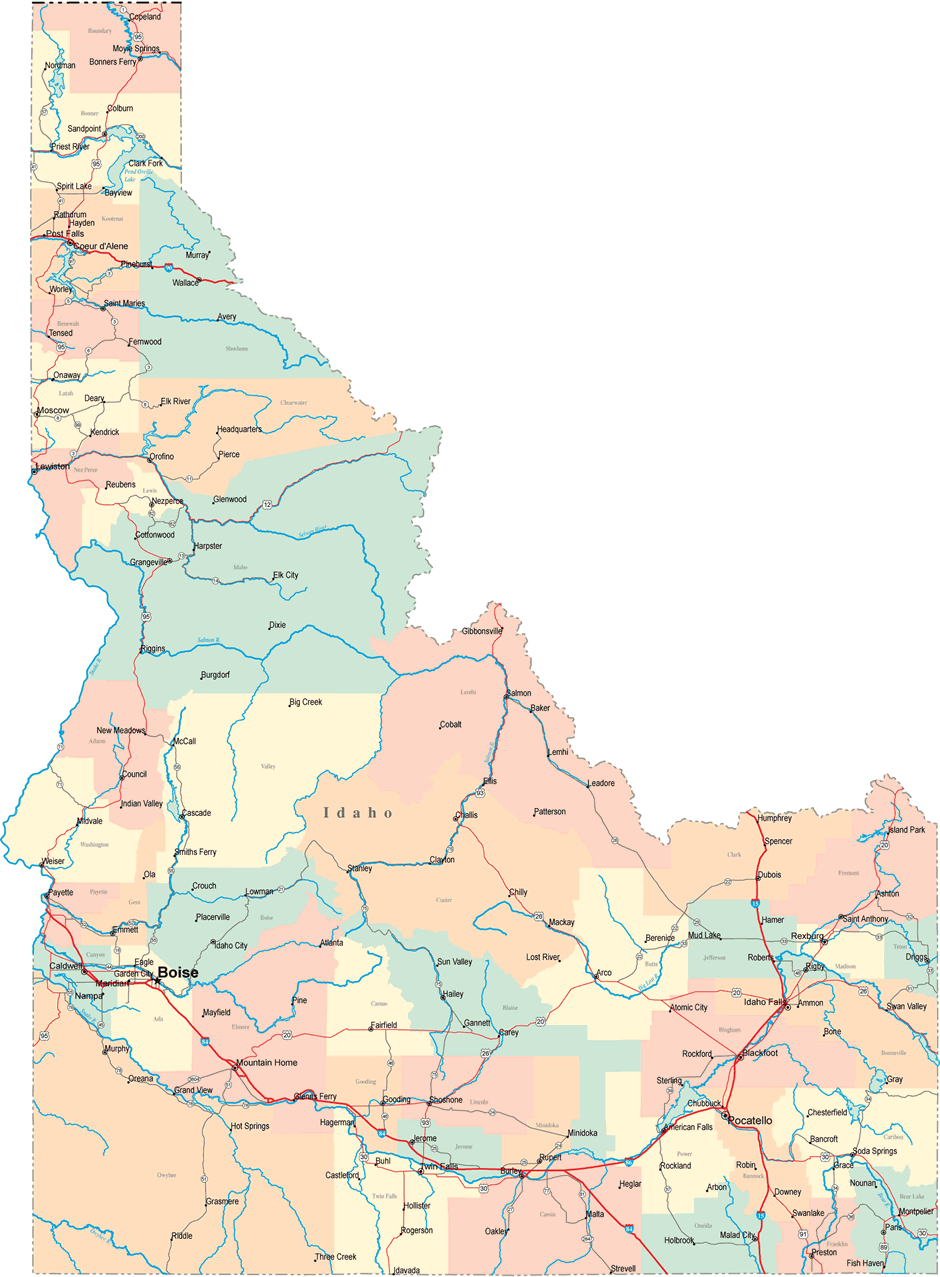 maps of idaho