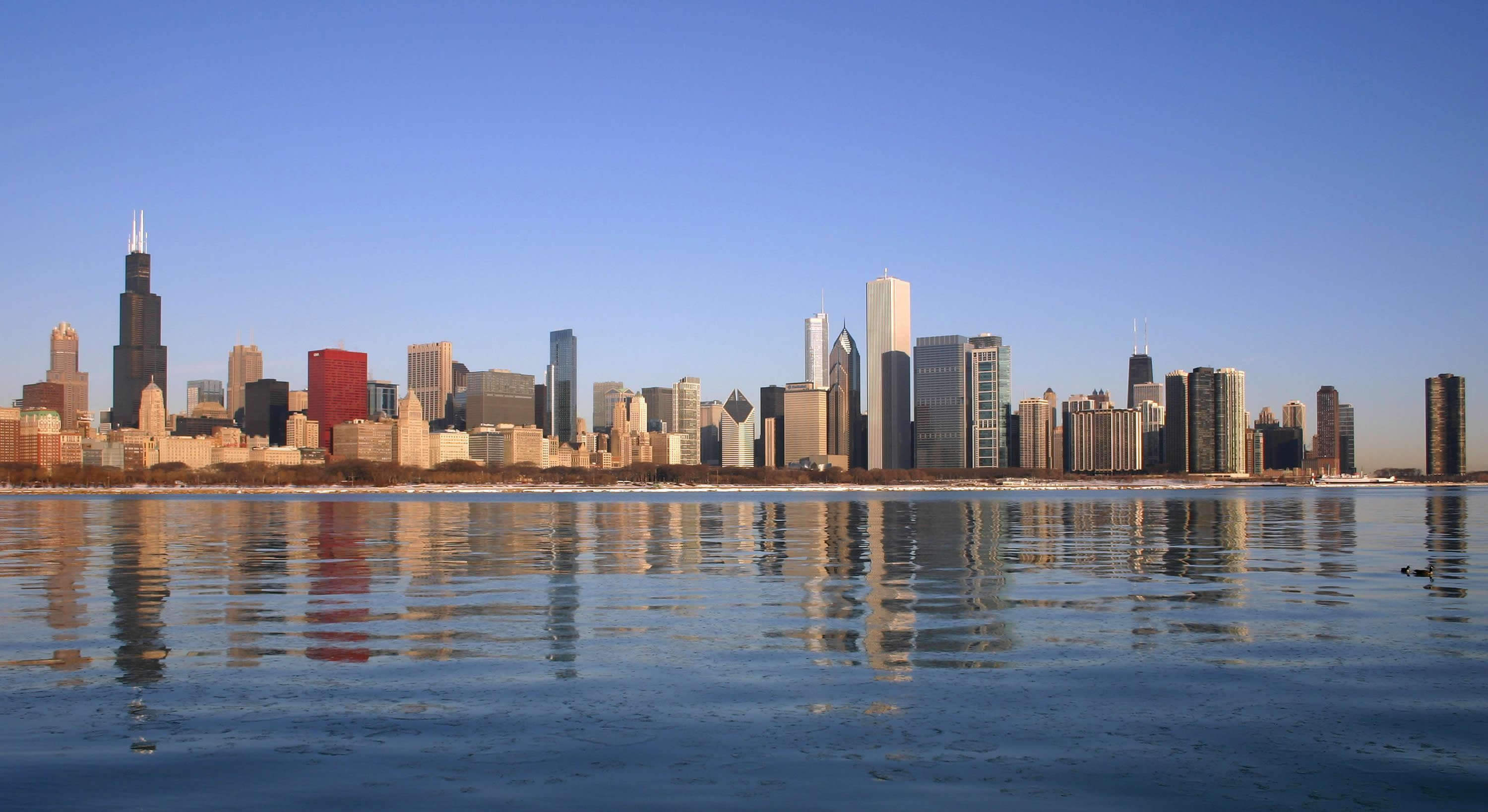 chicago skylines illinois usa