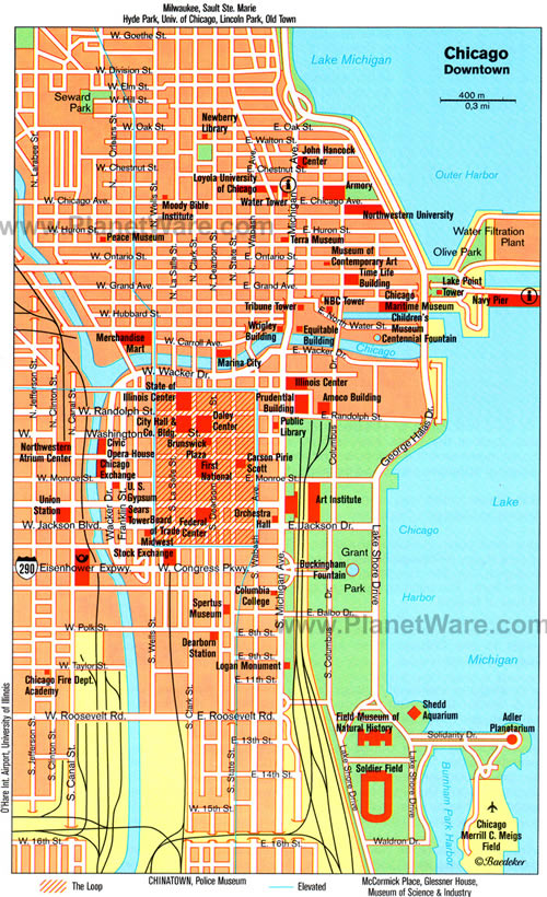 downtown map of chicago