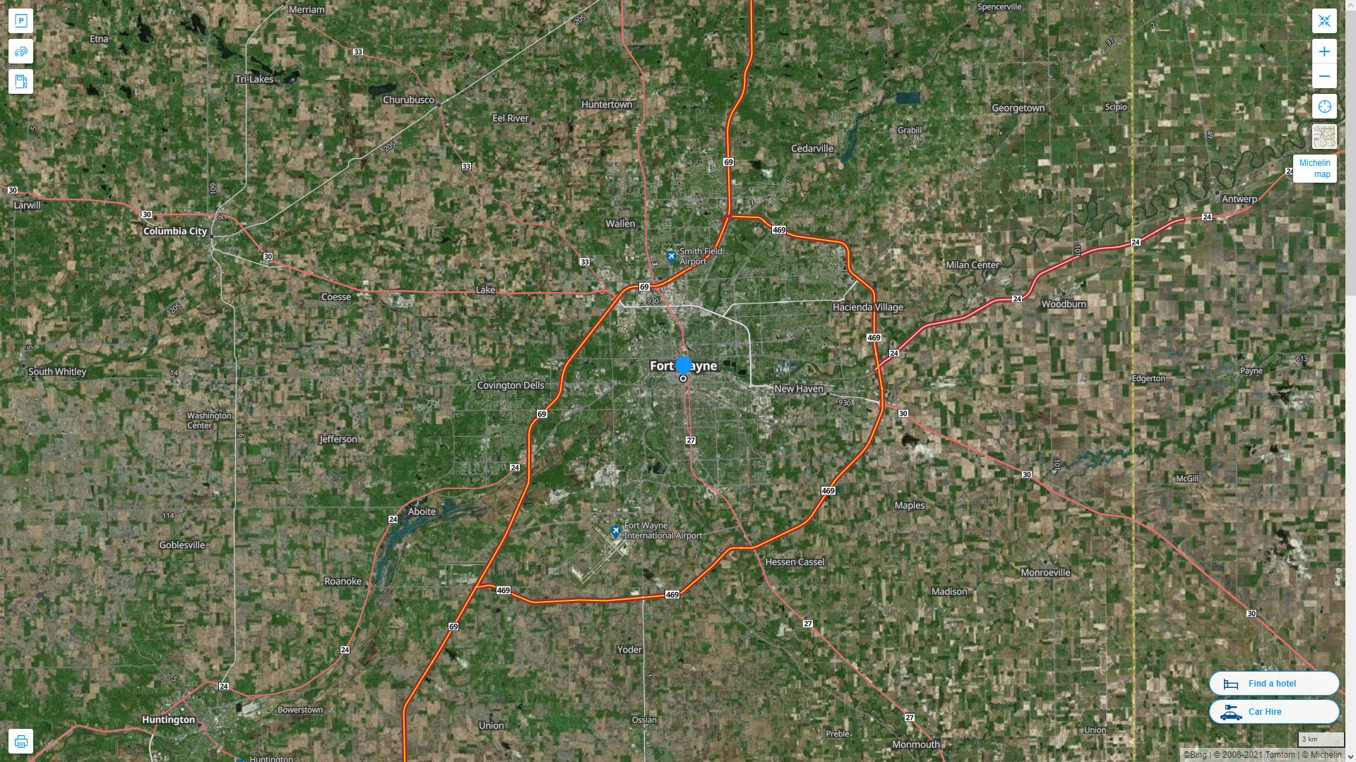 Fort Wayne Indiana Map - United States