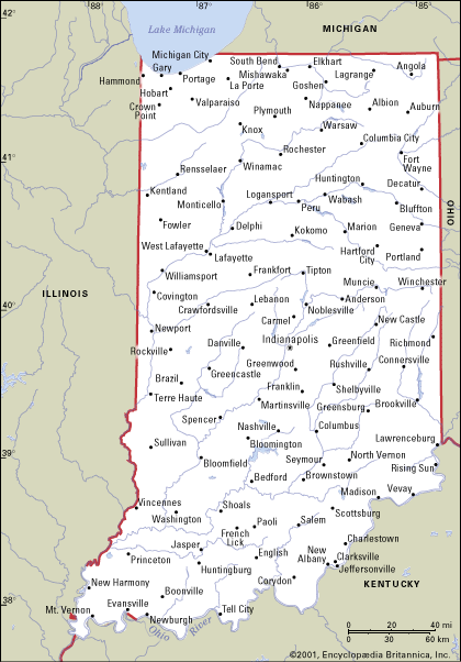 indiana Map and indiana Satellite Images