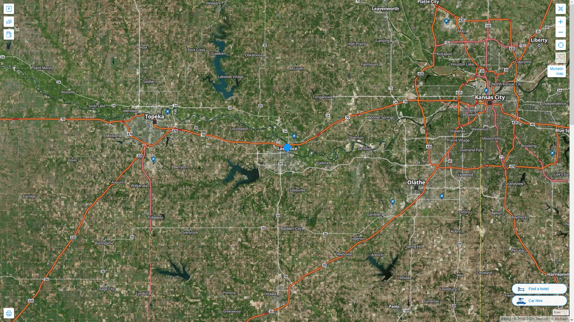 Lawrence, Kansas Map