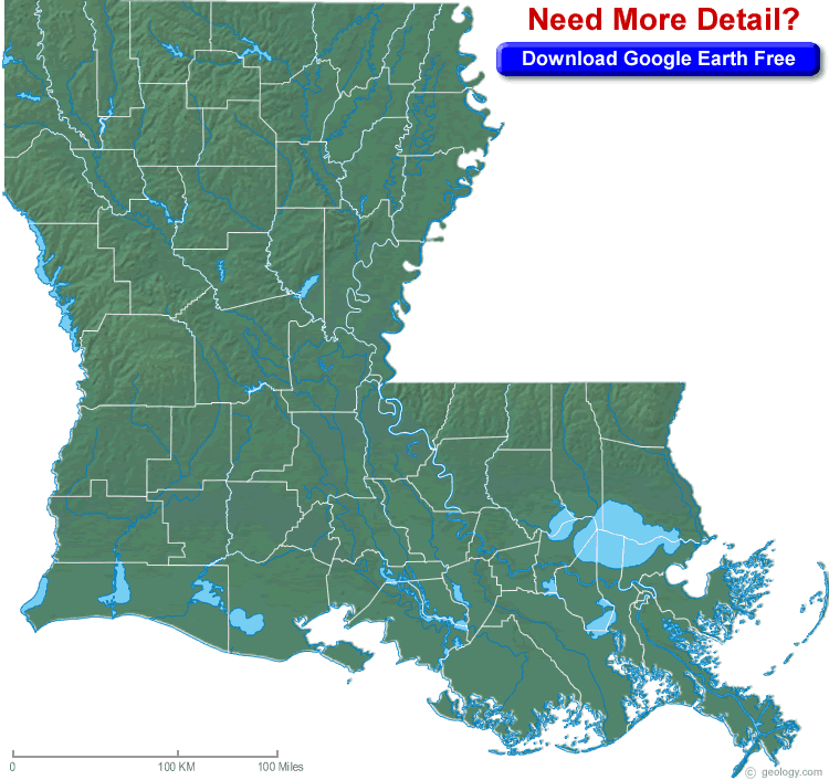 Louisiana Map and Louisiana Satellite Image