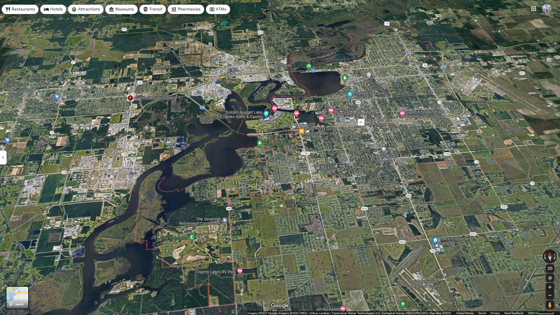 Lake Charles Louisiana Map United - Lake%20Charles%20Aerial%20Map%20Louisiana