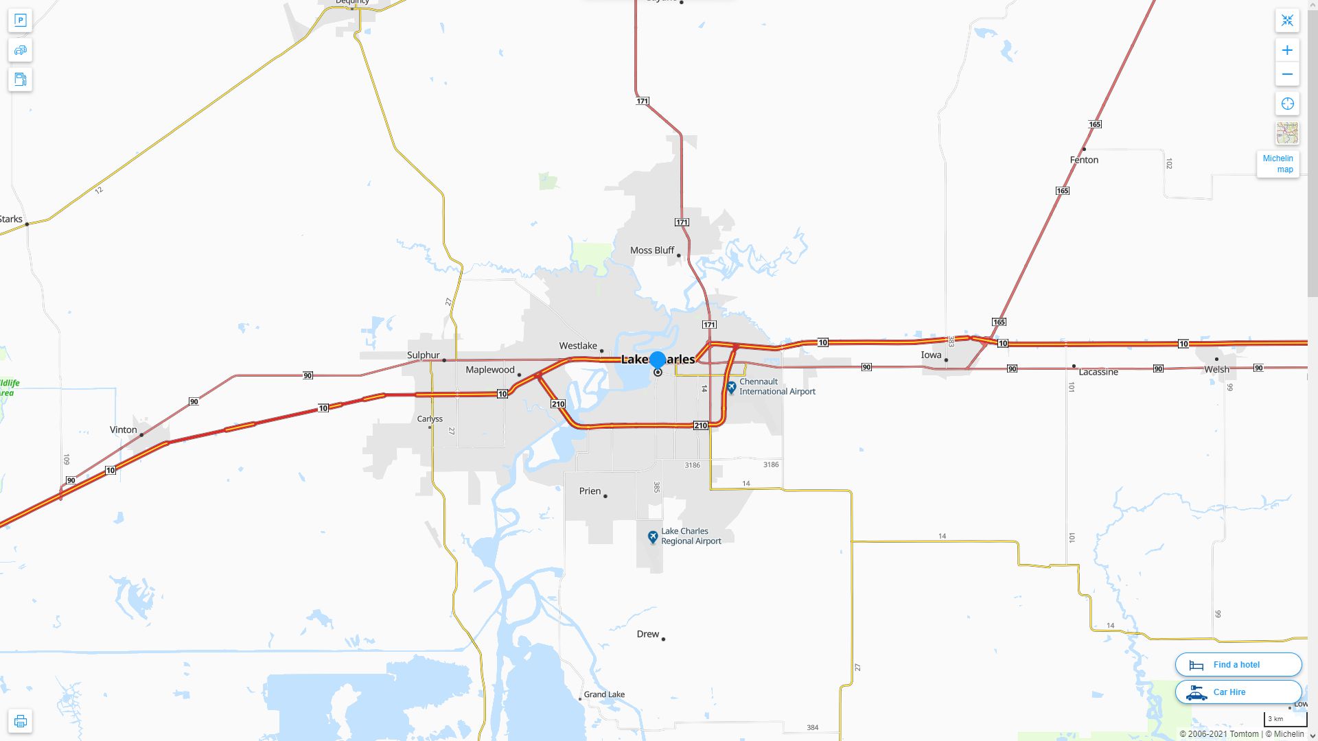 Lake Charles Louisiana Map United - Lake Charles%20Louisiana%20Highway%20and%20Road%20Map