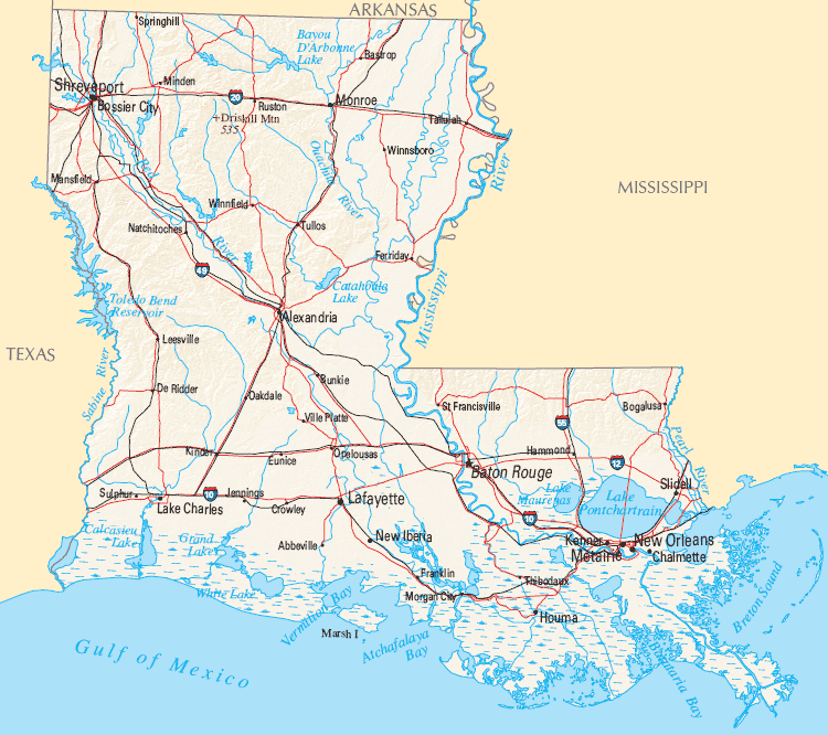 louisiana reference map