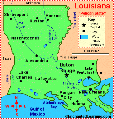 louisiana main cities map