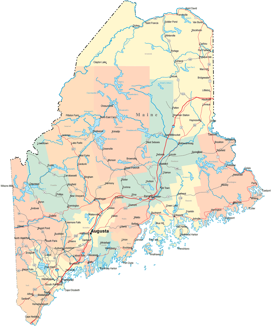 All Maine Cities Map