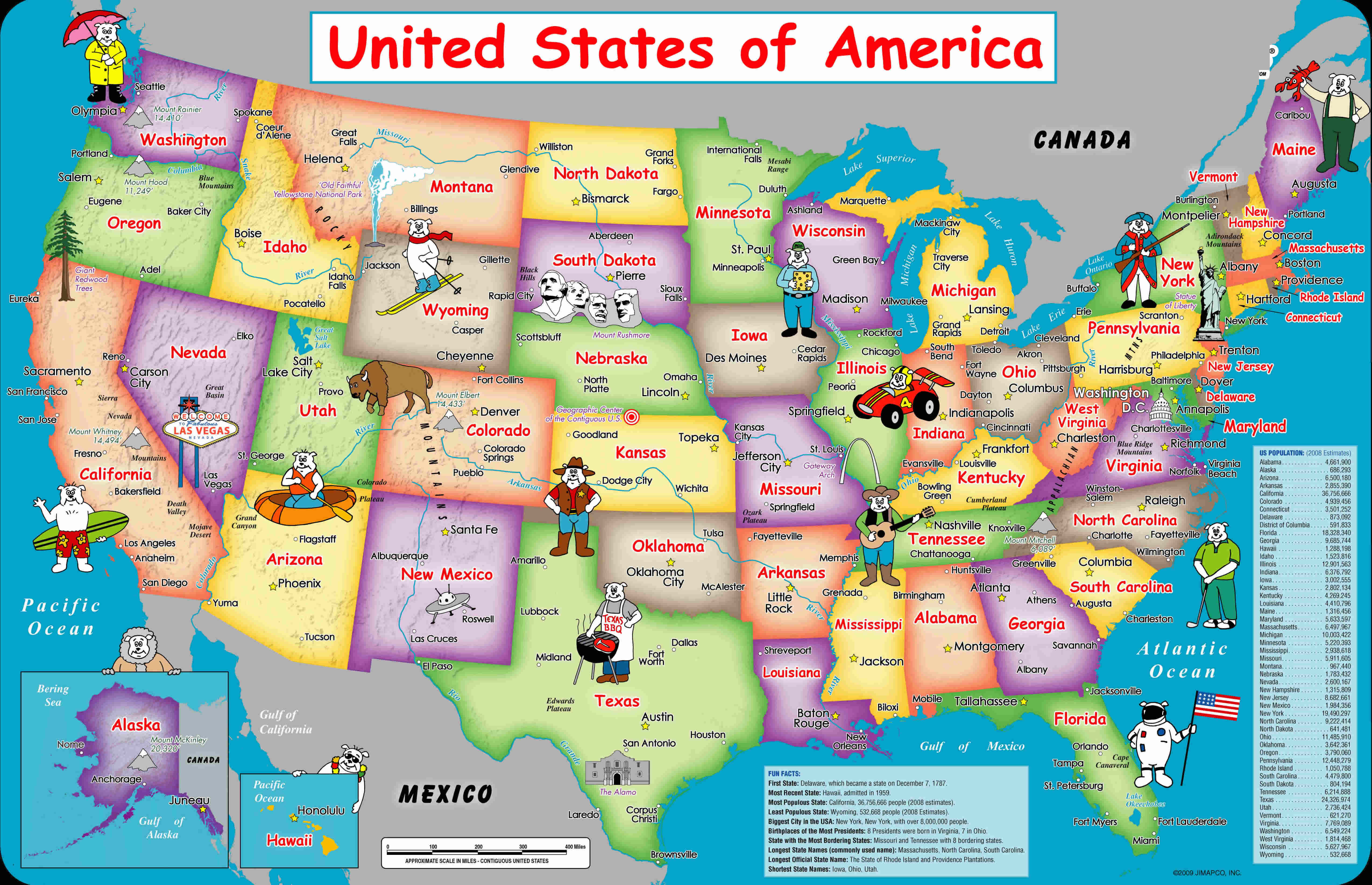 USA Wall Map For Kids