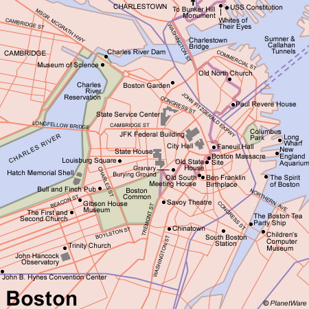 boston map cities