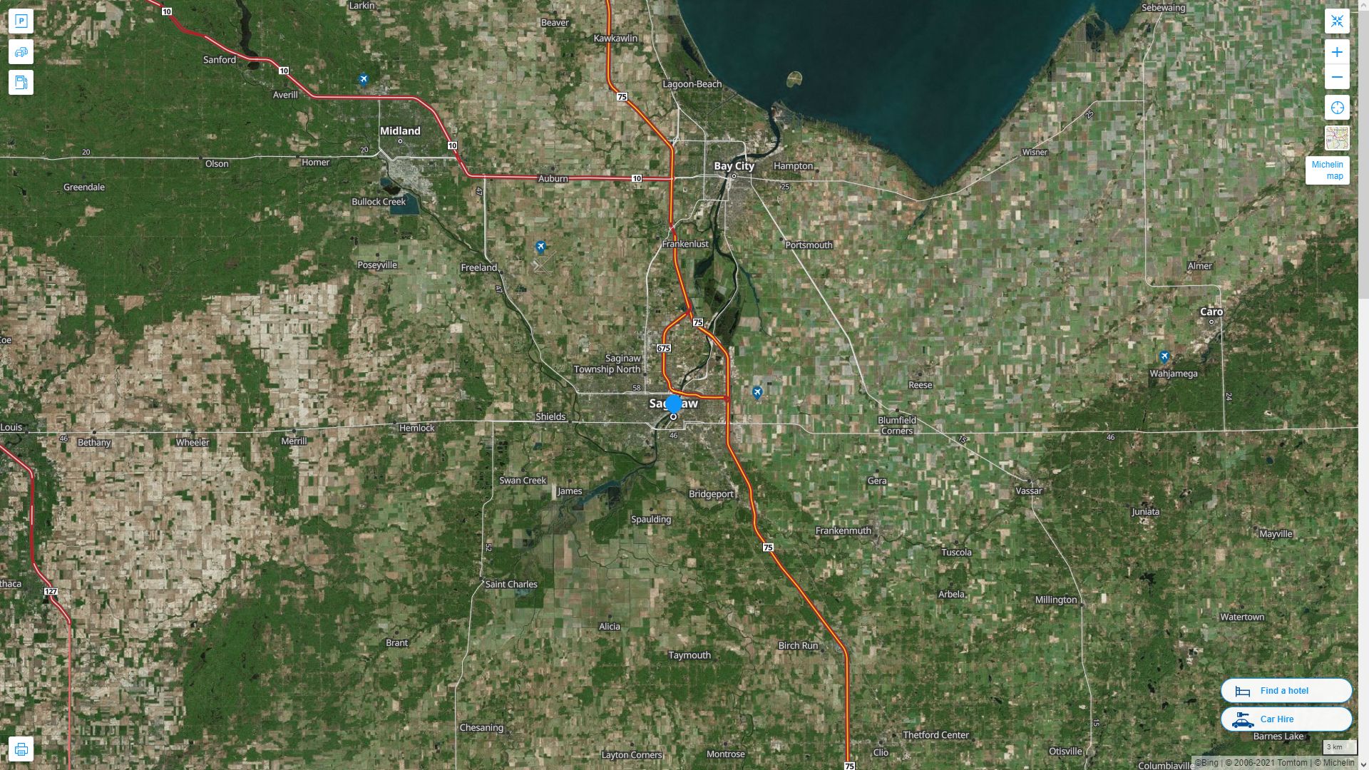 Saginaw Michigan Map
