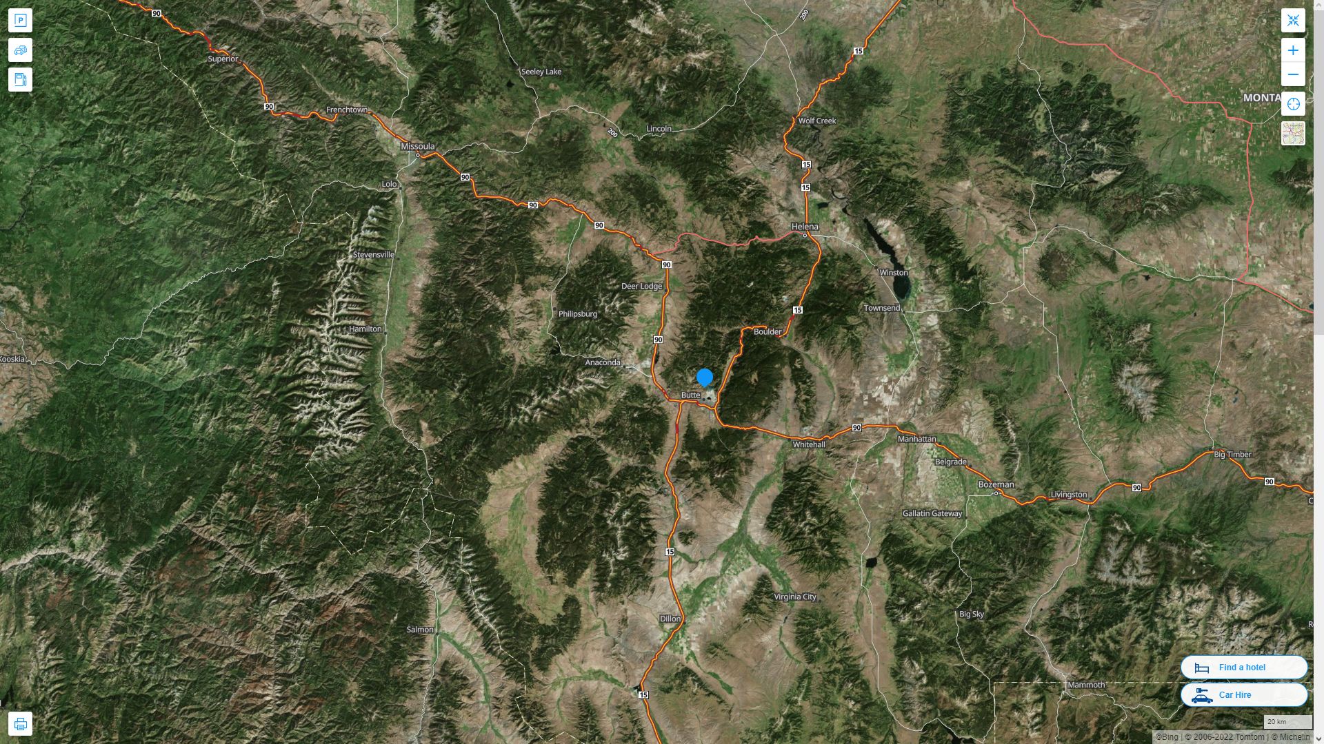 Butte Silver Bow Montana Map - United States