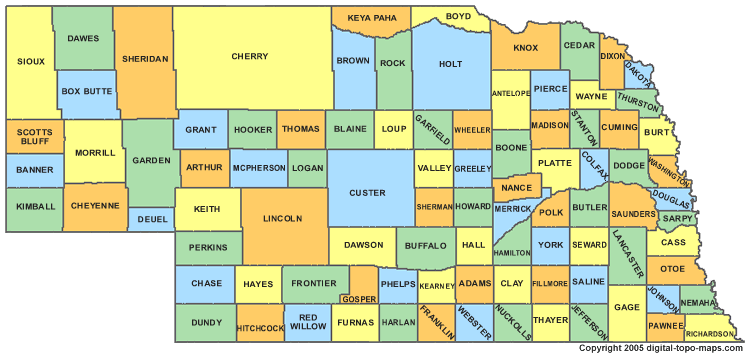 nebraska county map