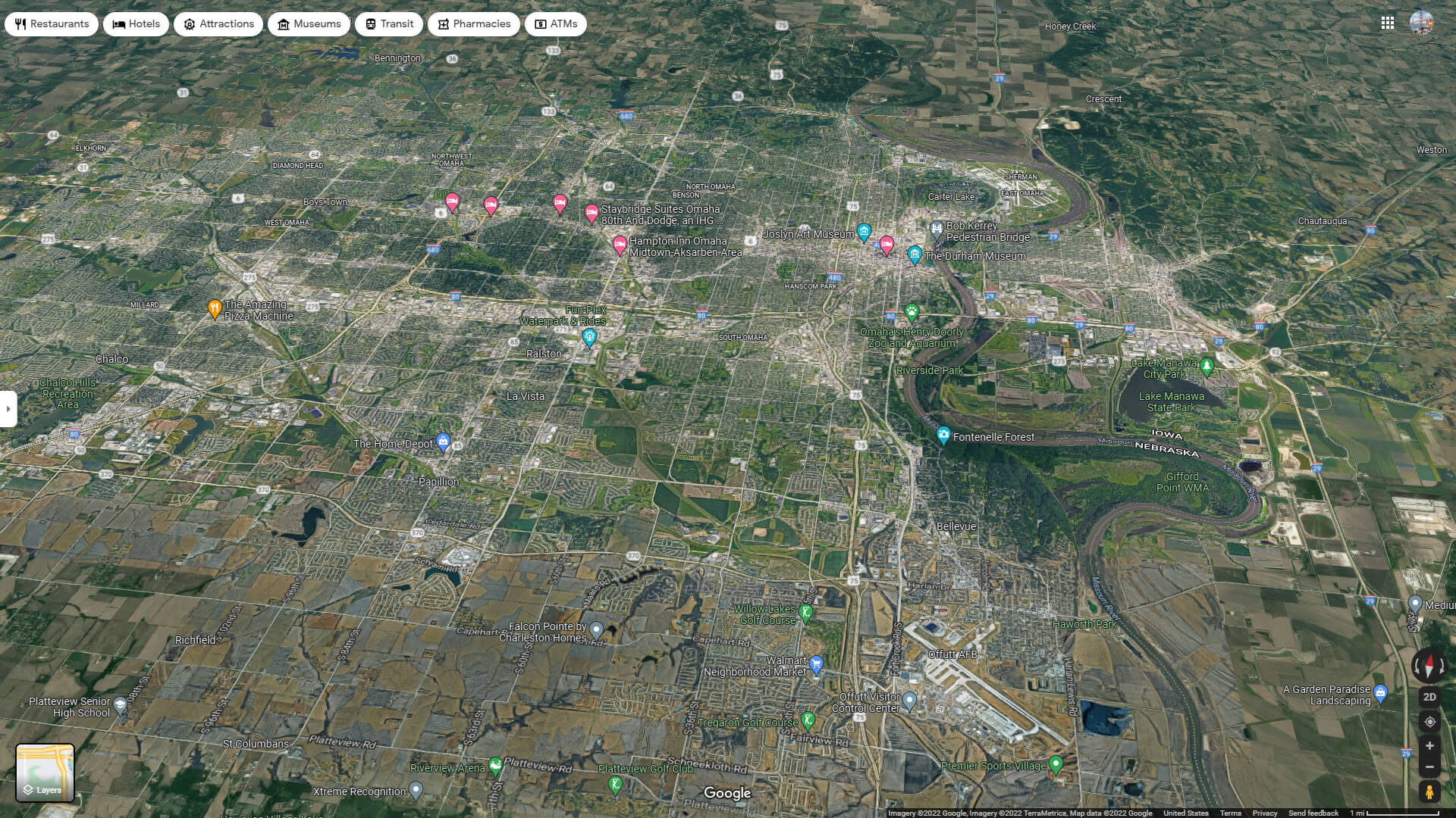 Omaha Nebraska Map and Omaha Nebraska - Omaha%20Aerial%20Map%20Nebraska 
