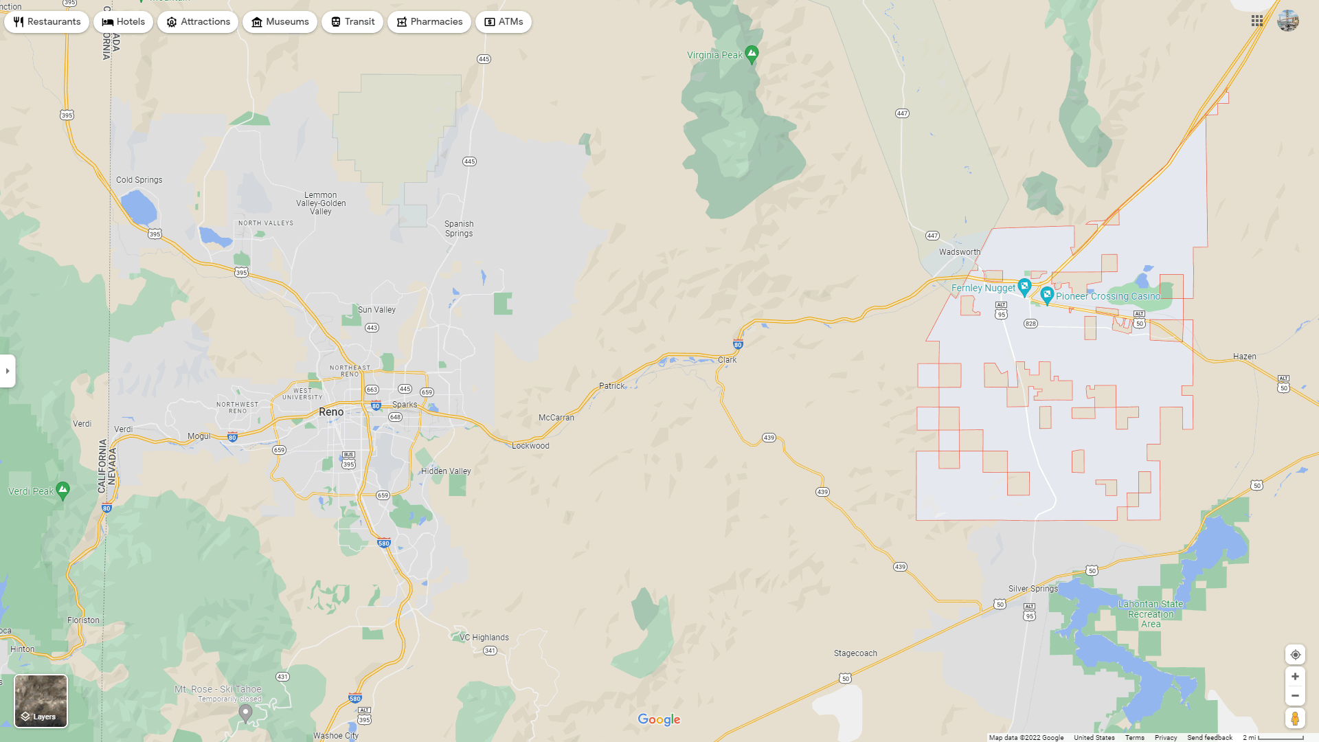 Map Of Fernley Nevada Fernley Nevada Map