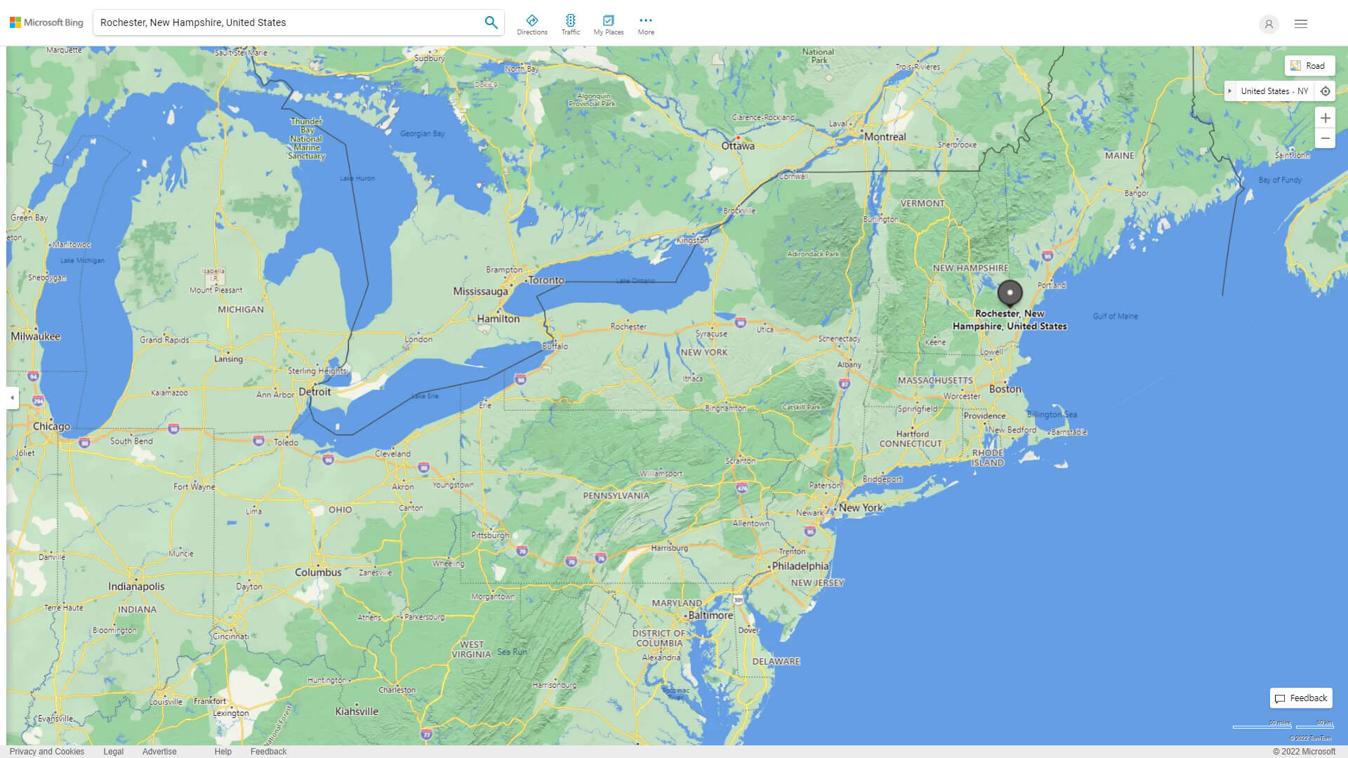Rochester New Hampshire Map and Rochester New Hampshire Satellite Image