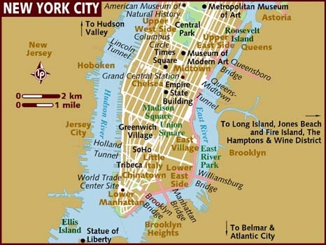 New York City Map and New York City Satellite Image