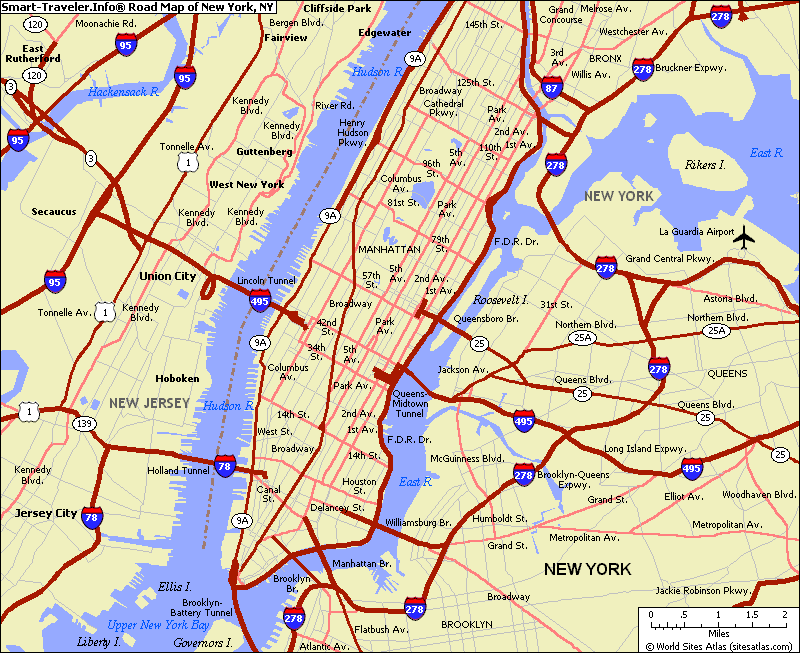 New York City Map and New York City Satellite Image