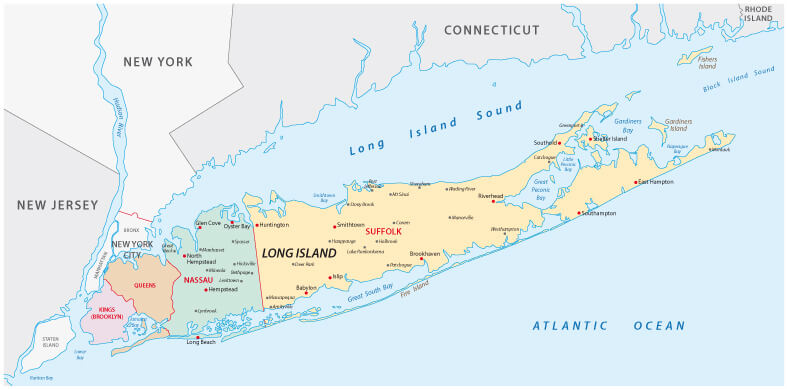 Long Island Map, New York