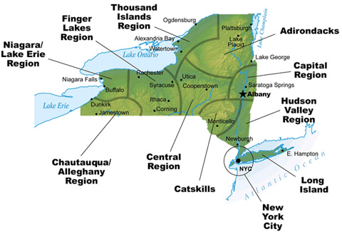 Regions Map of Newyork