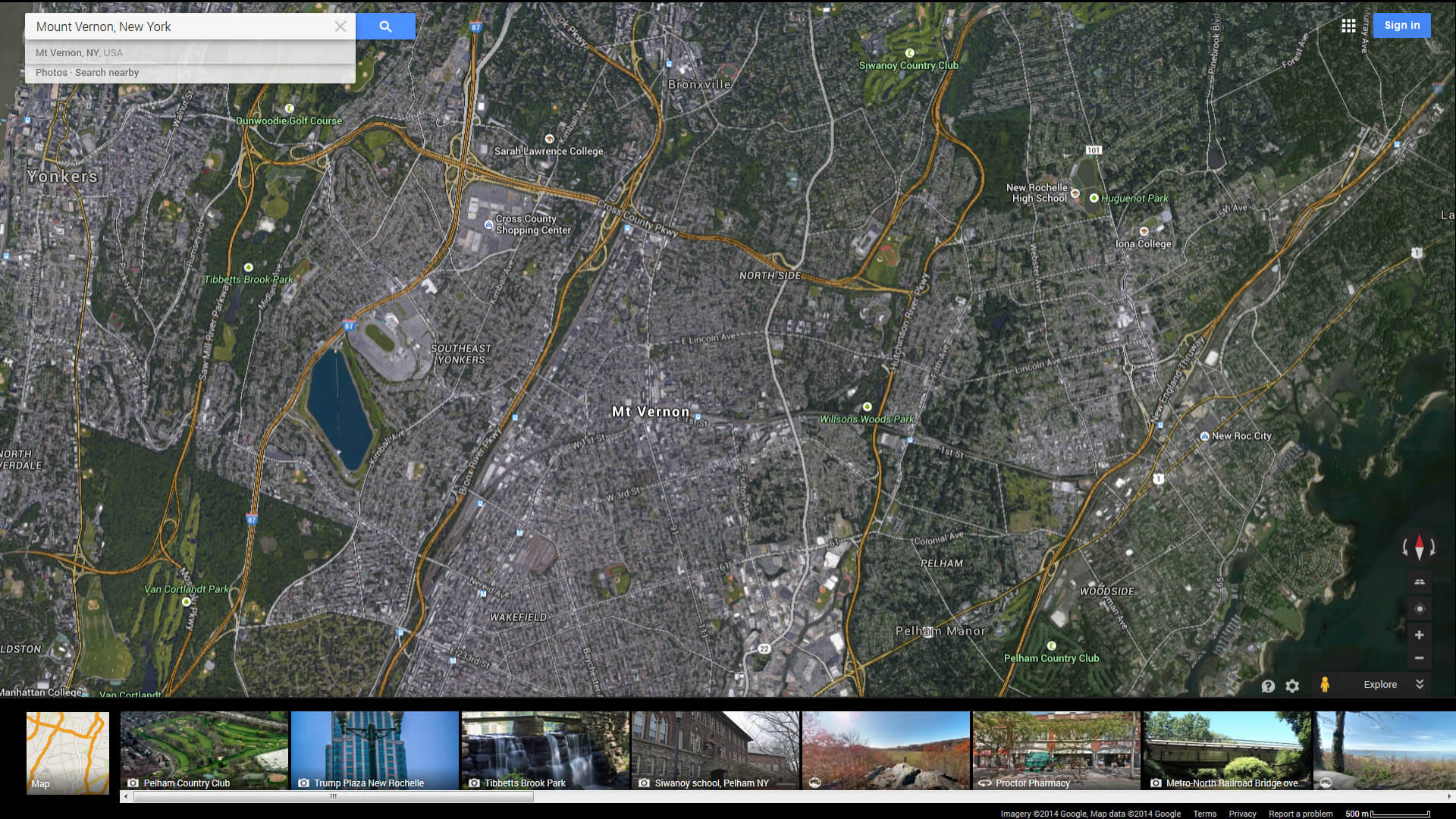 mount vernon map new york us satellite