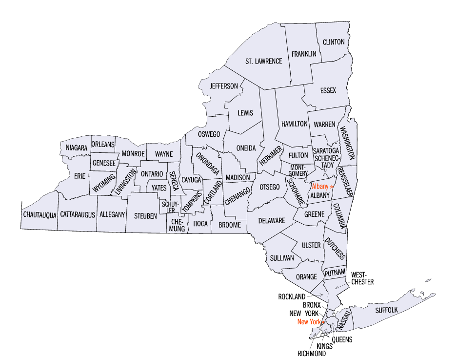 new york counties map