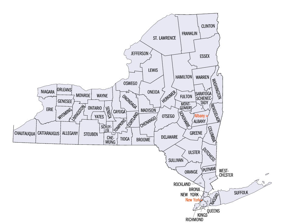 New York Counties Map