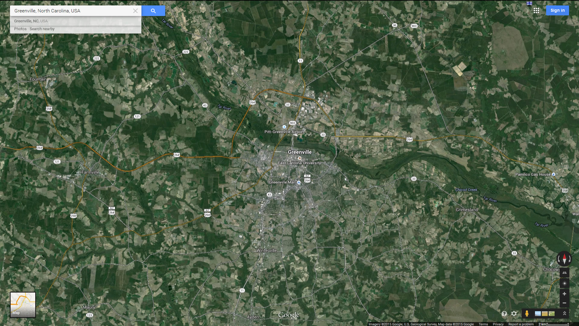 greenville map north carolina us satellite