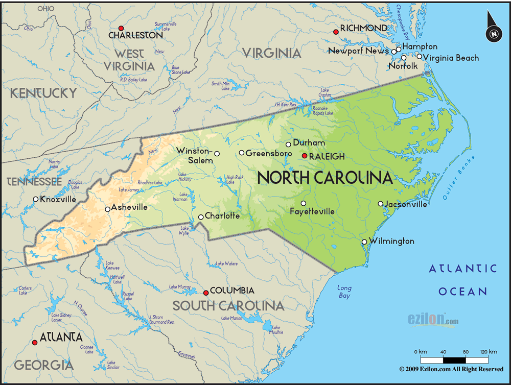 maps of north carolina