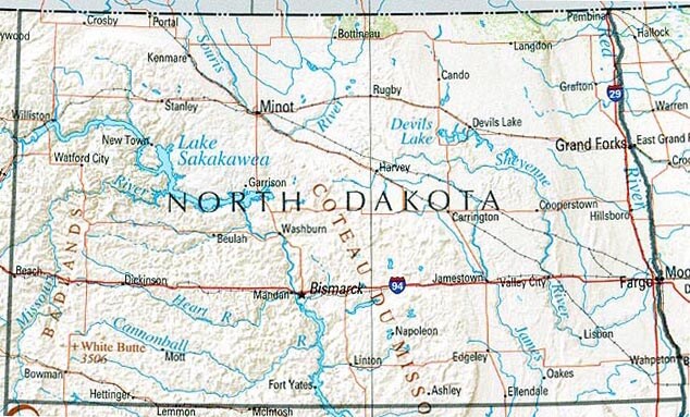 north dakota state map