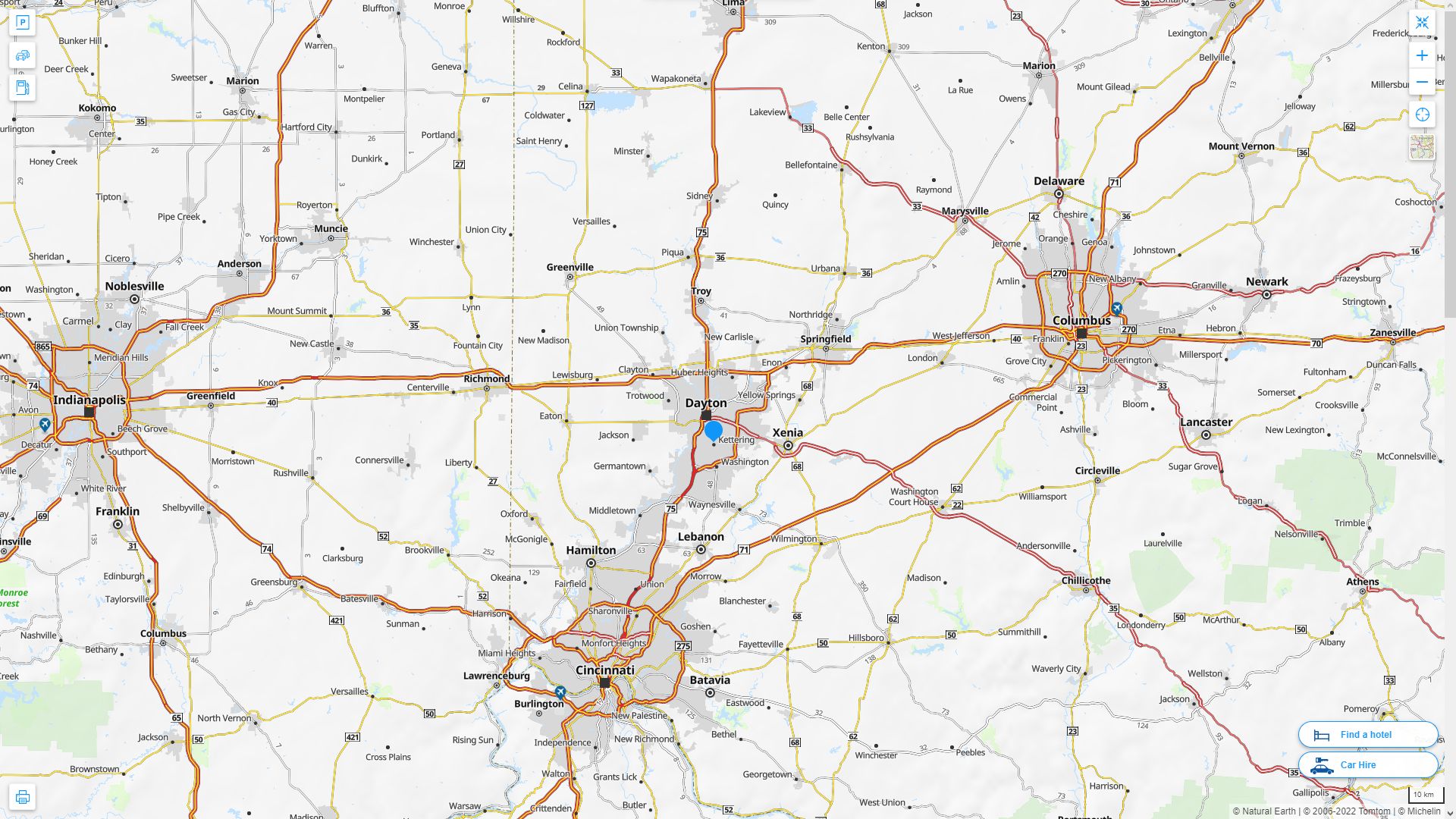 Kettering Ohio Map and Kettering Ohio Satellite Image