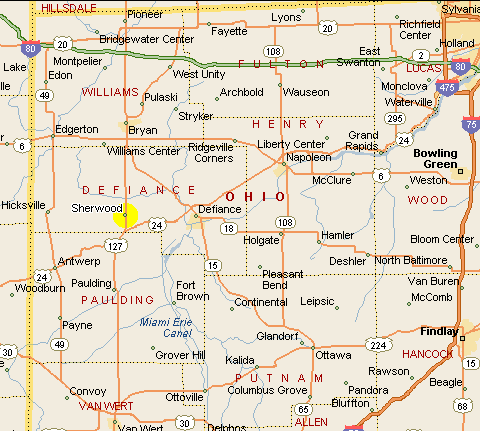 North West Ohio Map