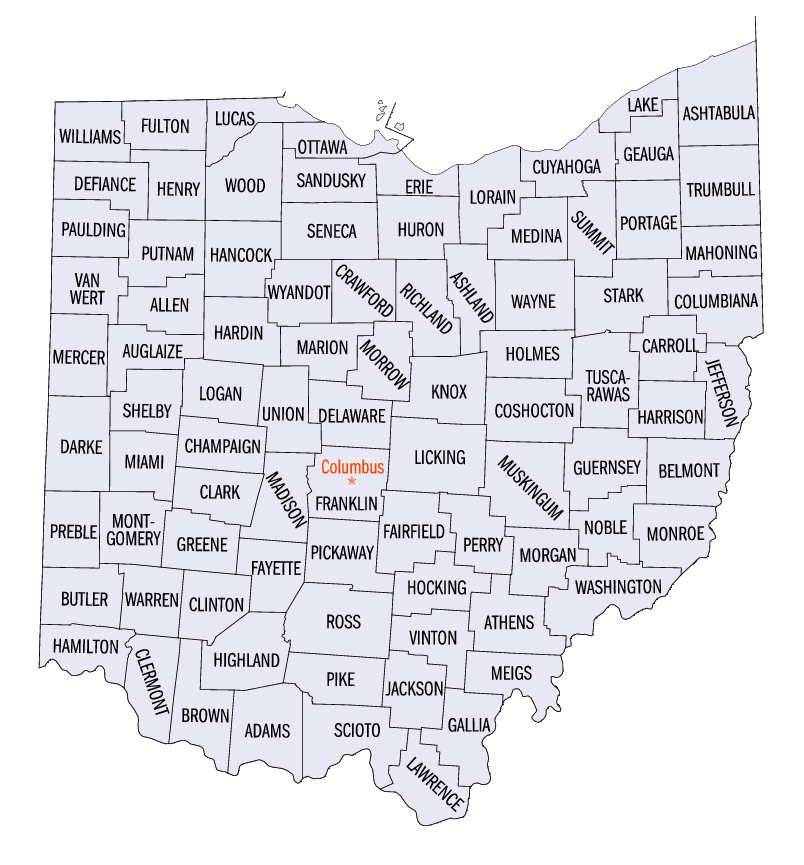 ohio counties map